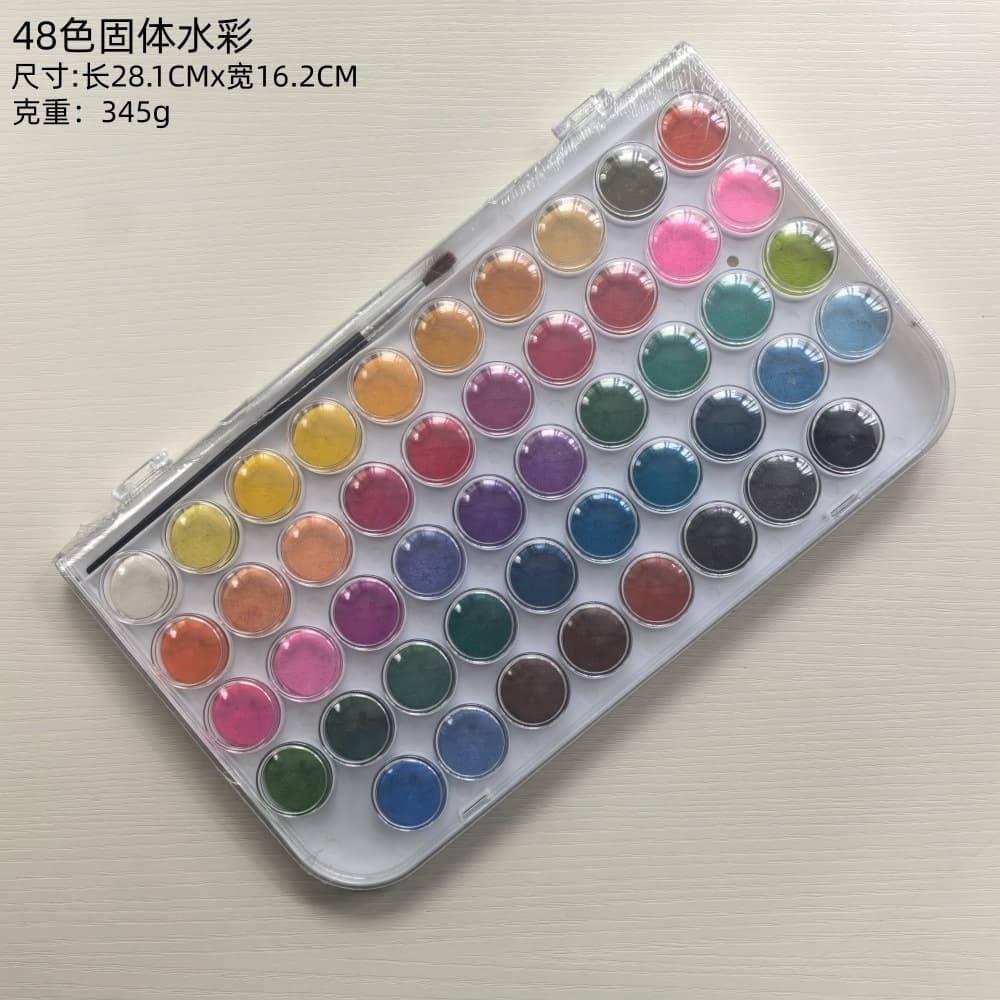 48-color solid watercolor paint watercolor art student solid painting paint set for beginners with brush
