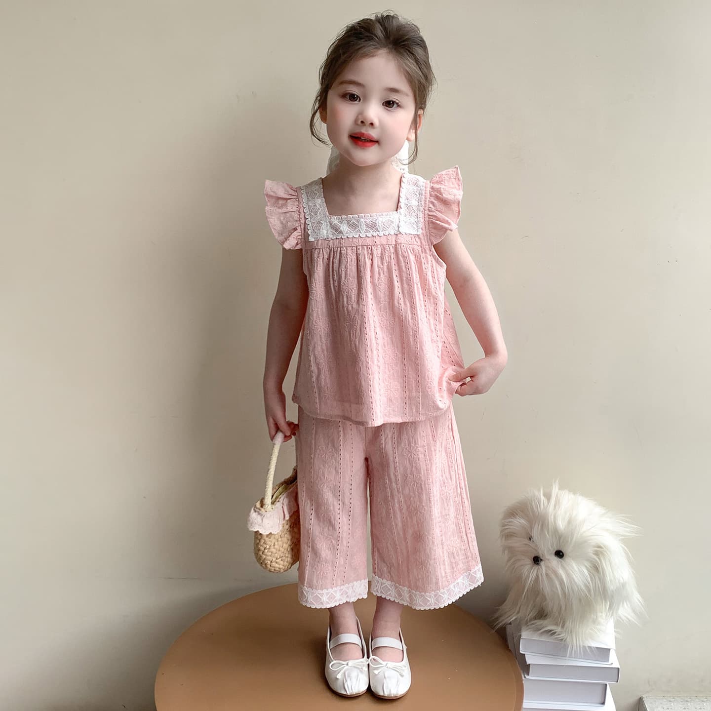 Girls Summer Suit 2026 New Children's Fashionable Children's Clothes Baby Girl Summer Thin Pants Two-piece Set