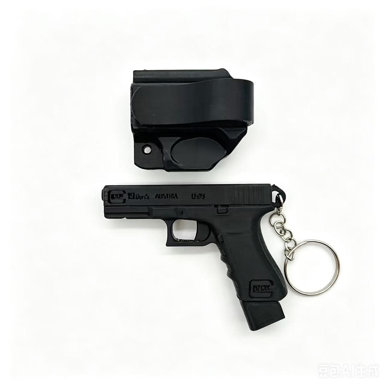 Cross-border Hot-selling Pistol Keychain Tactical Style Men's Keychain Creative Stress Relief Gift