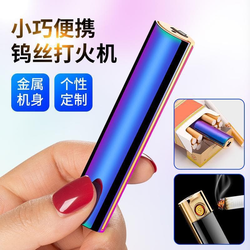 Trendy Influencer Tungsten Wire Lighter, USB Rechargeable Windproof Electric Heating Element, Compact and Portable