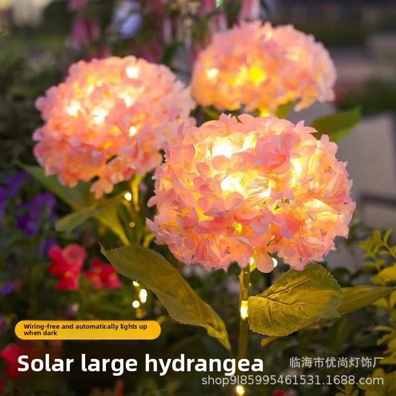 Solar Garden Light, Outdoor Ground Insert, Patio, Lawn, Hydrangea Flower Lamp, European Style LED Lawn Light, Super Bright