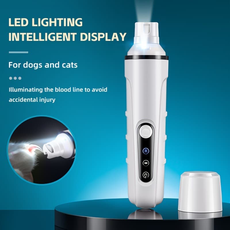 2026 New Cross-border Dropshipping Rechargeable Pet Nail Trimmer with LED Light