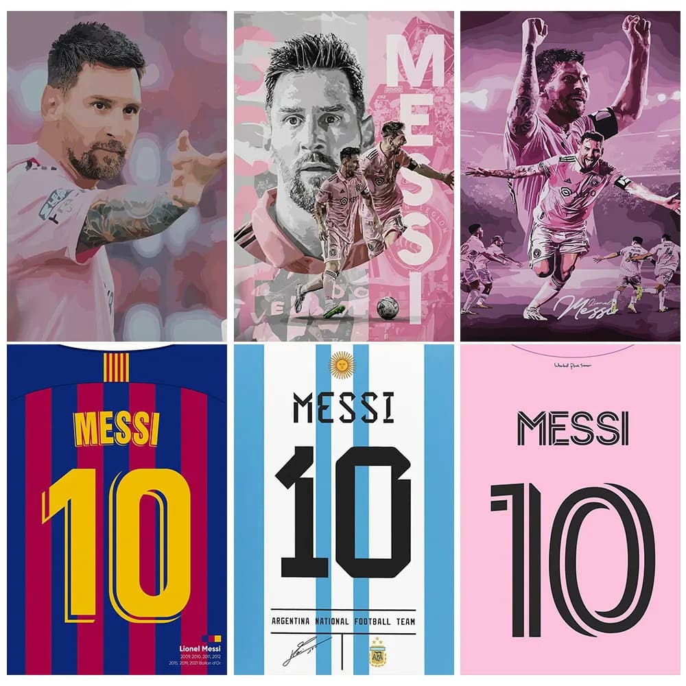 Soccer Star Messi Poster Factory Custom Print Drop Shipping for Shopee Lazada AliExpress Unframed Canvas Print
