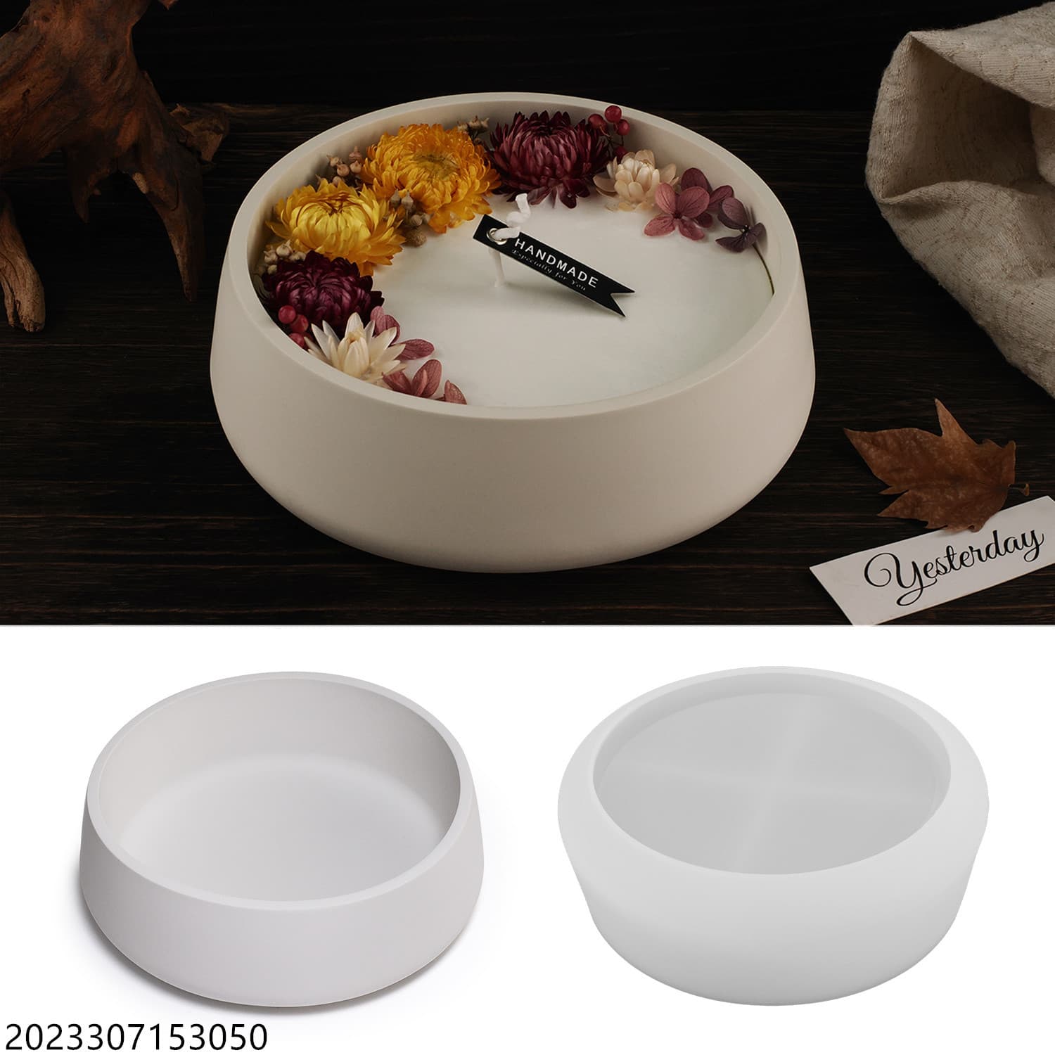 Crystal Drip Glue Gypsum Cement Candle Cup Storage Bowl Tray Candle Container Silicone Mold DIY Daily Kitchen Tableware
