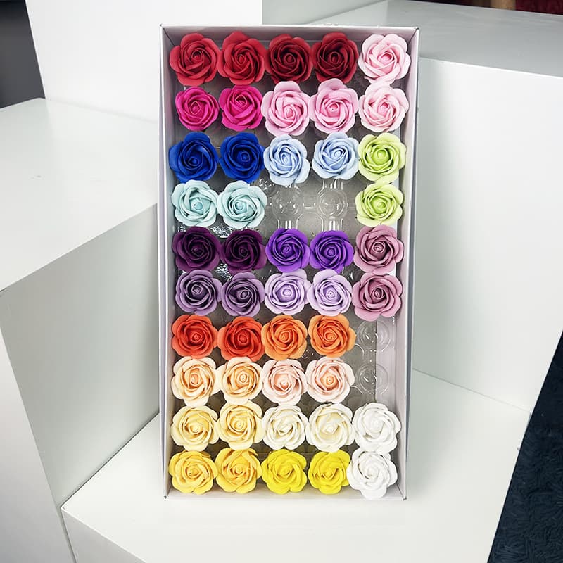Thumb-shaped rose soap flower heads, handmade floral materials, bouquets, semi-finished artificial rose soap flowers wholesale