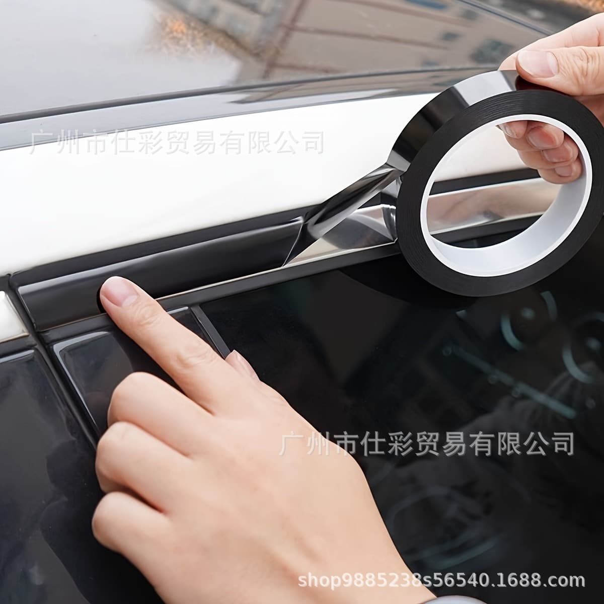Hot-selling car window trim strip, door frame color change sticker, glossy black, matte black, carbon fiber, waterproof