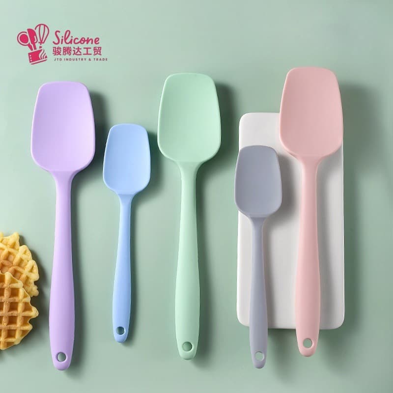 Baking Silicone Spatula T-Spatula for Mixing Flour FDA Approved Small and Large Size Kitchen Baking Silicone Utensils
