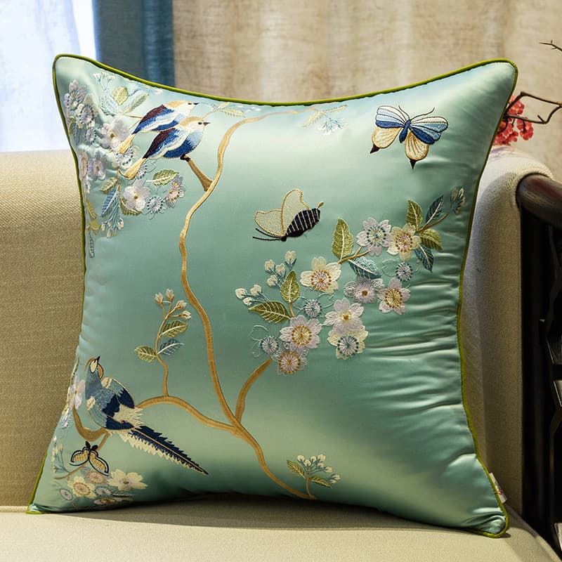New Chinese Style Embroidered Sofa Throw Pillow Cushion, Chinese Style Bed Headrest Cushion, High-End Sofa Pillow Cover Set
