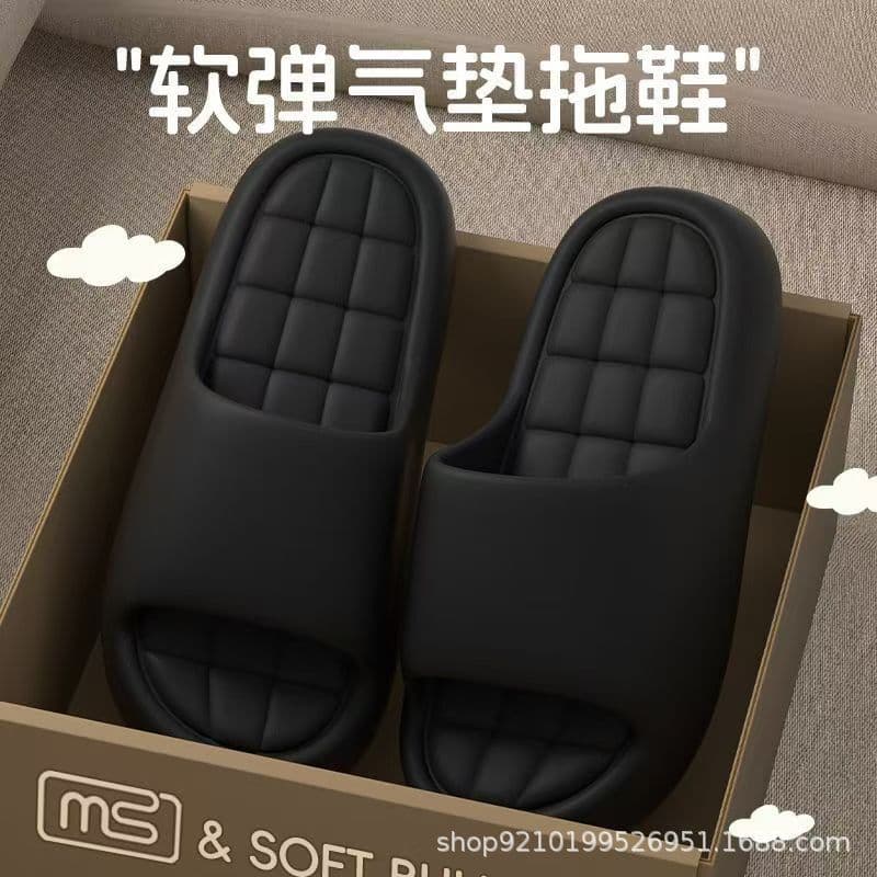 EVA Plastic Slippers New 2025 Summer Couple Anti-Slip Foam Slippers Thick Sole Lightweight Bathroom Home