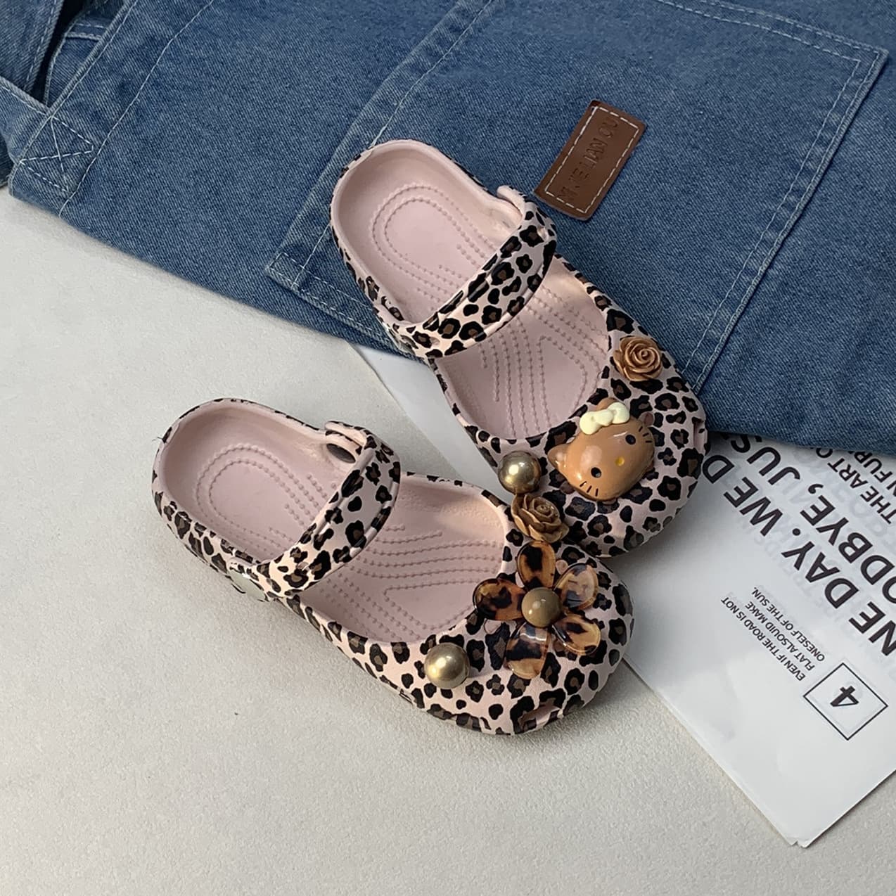 Children's Croc Sandals 2026 Summer Slippers Girls' Closed-Toe Outdoor Sandals Non-Slip Baby Shoes Princess Shoes