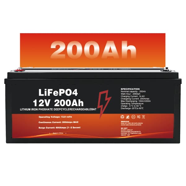 12V 24V 100Ah 200Ah LiFePO4 Battery 7000 Cycles Built-in 100A BMS