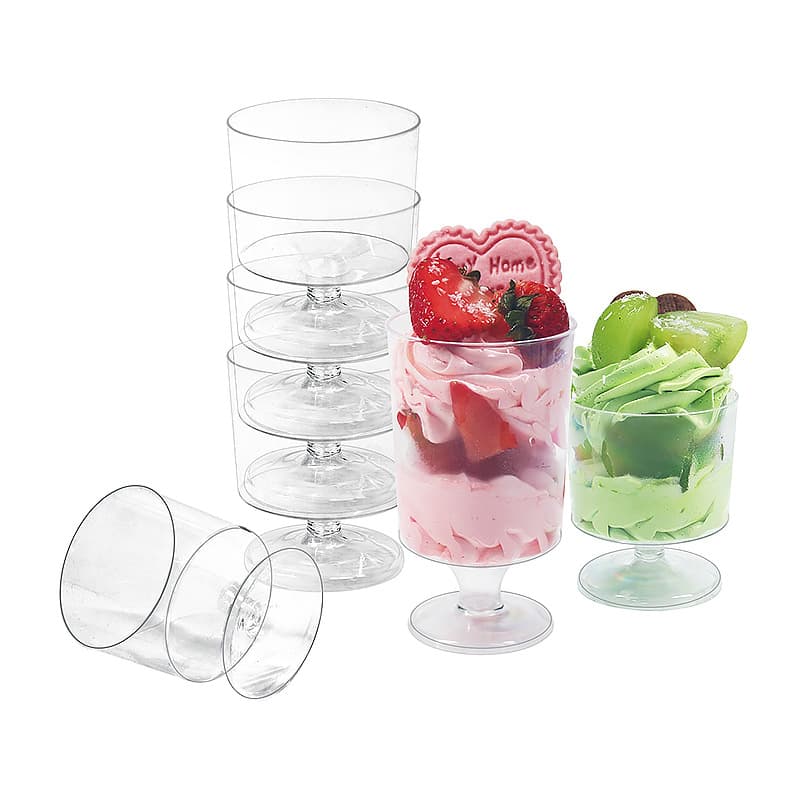 Cross-border Hot-selling Small Wine Glass Mini Champagne Glass Pudding Cup Plastic Cup Stemmed Red Wine Glass Mousse Cup Dessert Cup