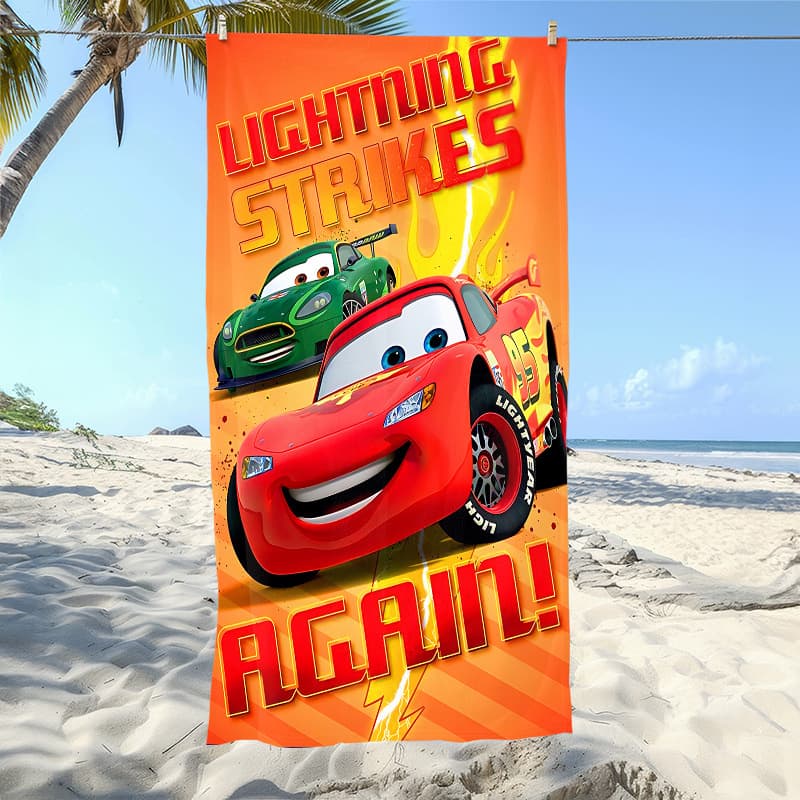 Cross-border popular children's cartoon Cars peripheral quick-drying bath towel microfiber Cars McQueen beach towel