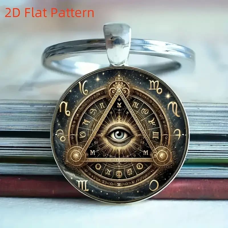 Ancient cross-border new product Masonic keychain metal key ring car bag pendant creative small gift
