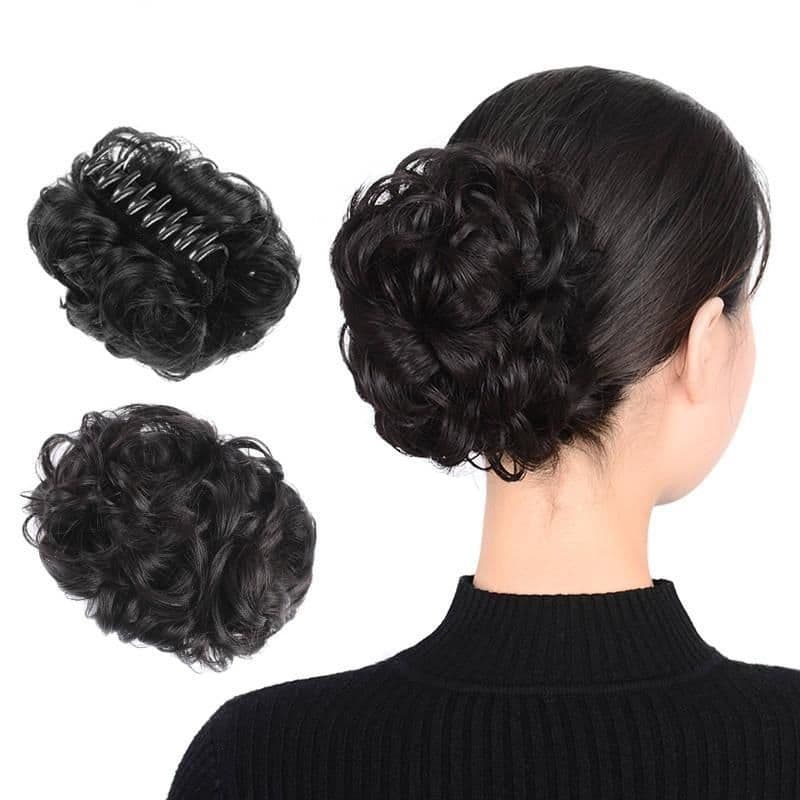 Factory Wholesale Clip In Bun Maker Voluminous Hair Accessories Updo Big Flower Bun Wig Hair Bun Elegant Hair Ring
