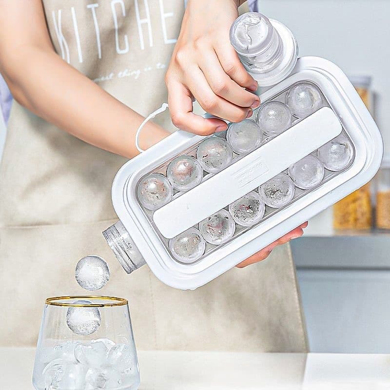 Home Ice Ball Maker Mold, Ice Ball Tool, Water Bottle Ice Cube Tray, Food-Grade Spherical Ice Storage Box, Freezer Ice Pack