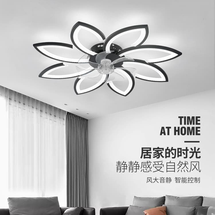 Modern Silent Ceiling Fan Light New Style Large Wind Power Intelligent Fan Lamp For Living Room Bedroom 110v