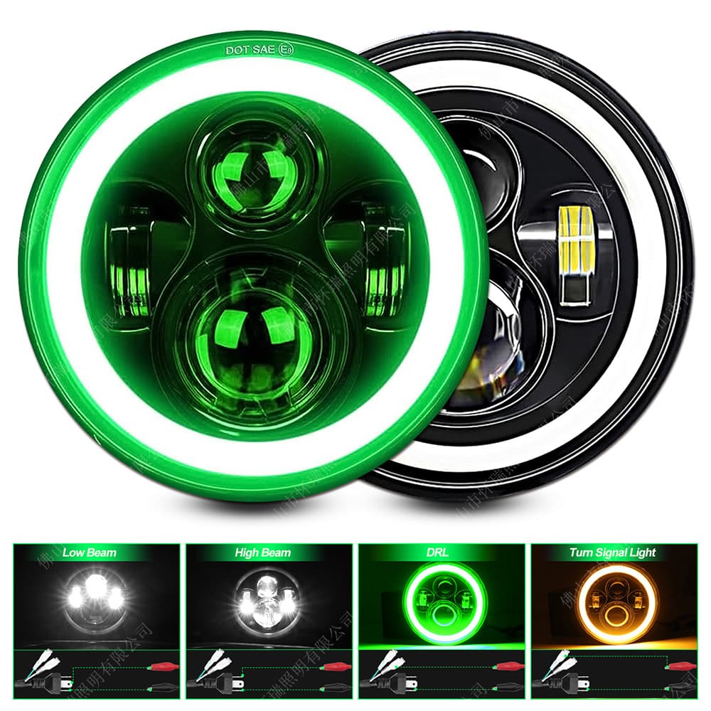 7-inch Wrangler LED Headlight JK Front LED Headlight Off-Road Vehicle LED Headlight Modification Cross-border