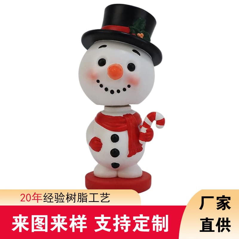 Custom Resin Figurine Blind Box Bobblehead Big Head Doll Ornament Christmas Snowman Model Toy Figure Customization