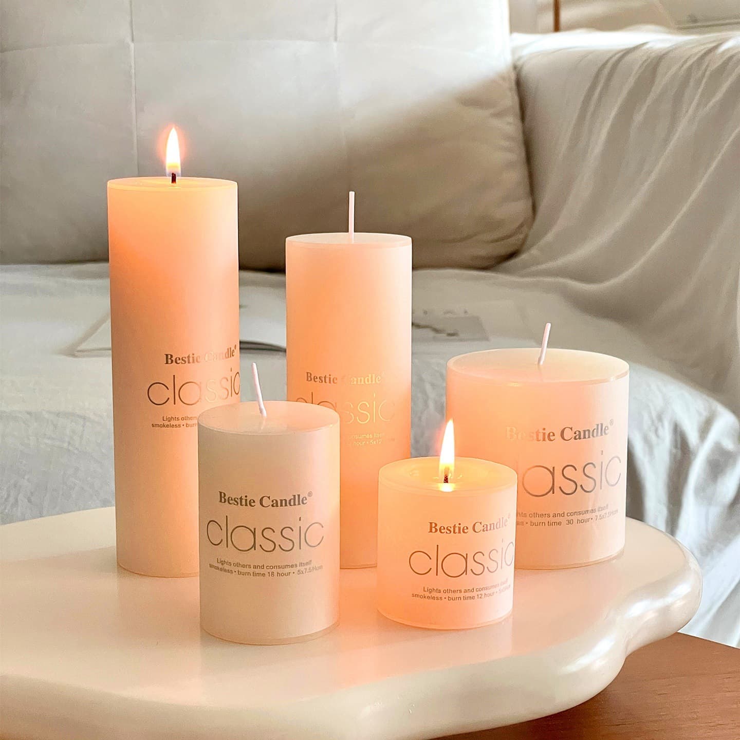 Cylindrical candle, smokeless and odorless, romantic and elegant decoration for weddings, birthdays, hotels, churches, candlelight dinners, and home use