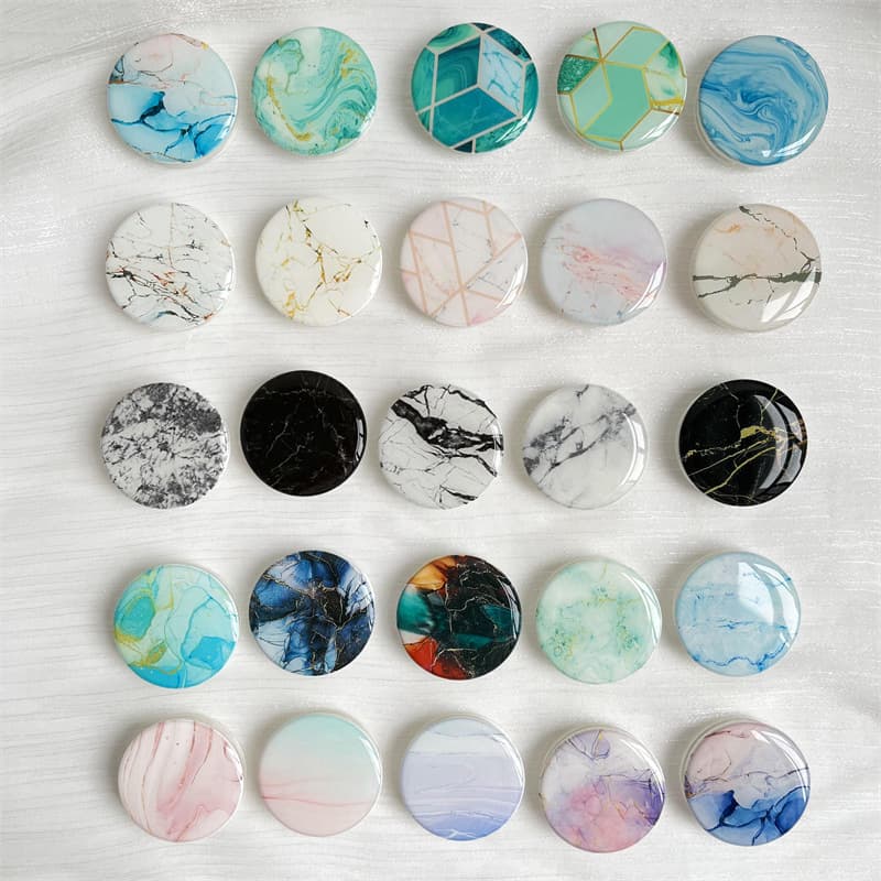 Marble Pattern Drip Glue Transparent Air Cushion Stand Creative Lazy Desktop Telescopic Support for Tablet and Phone Holder
