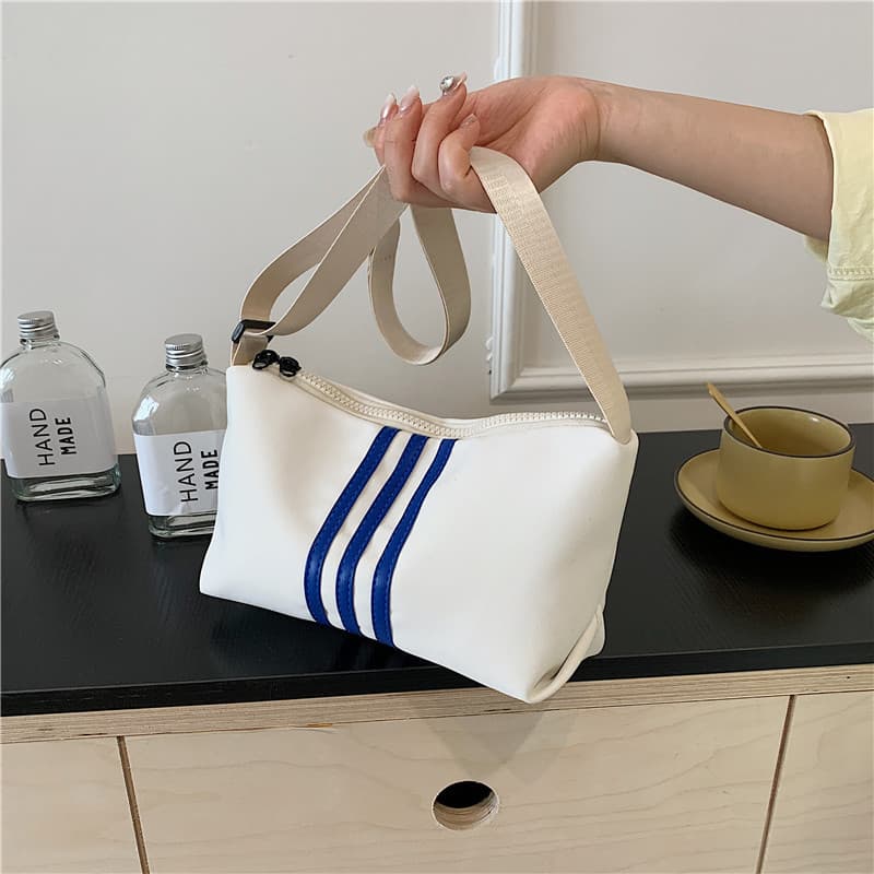 Casual Sports Style Oxford Cloth Crossbody Bag for Women 2026 New Korean Style Trendy Striped Small Square Bag Versatile Shoulder Bag