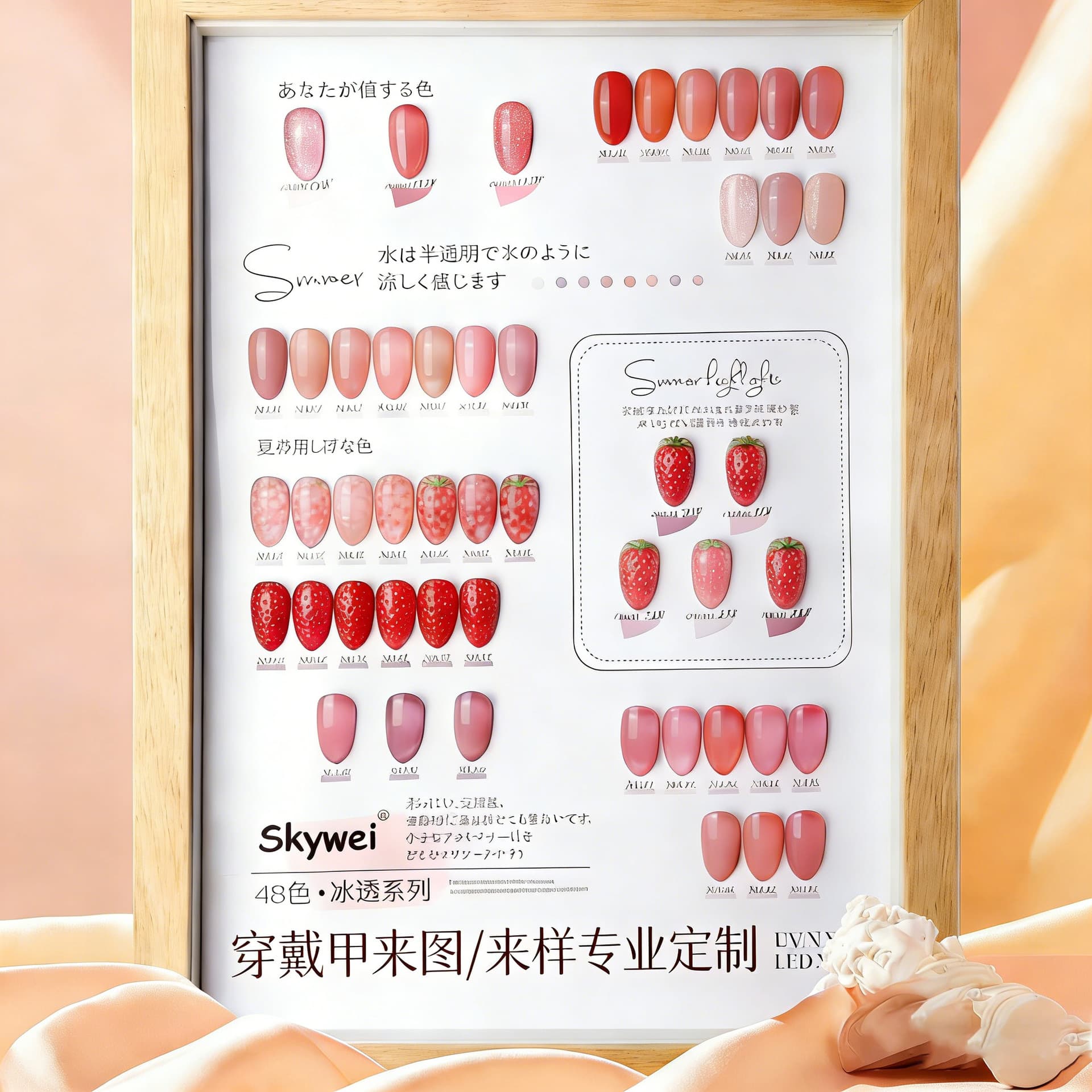 Nail processing, customization of personalized color numbers, ice-transparent cat-eye fake nail patches, pictures and samples, custom-made wearable nails, wholesale