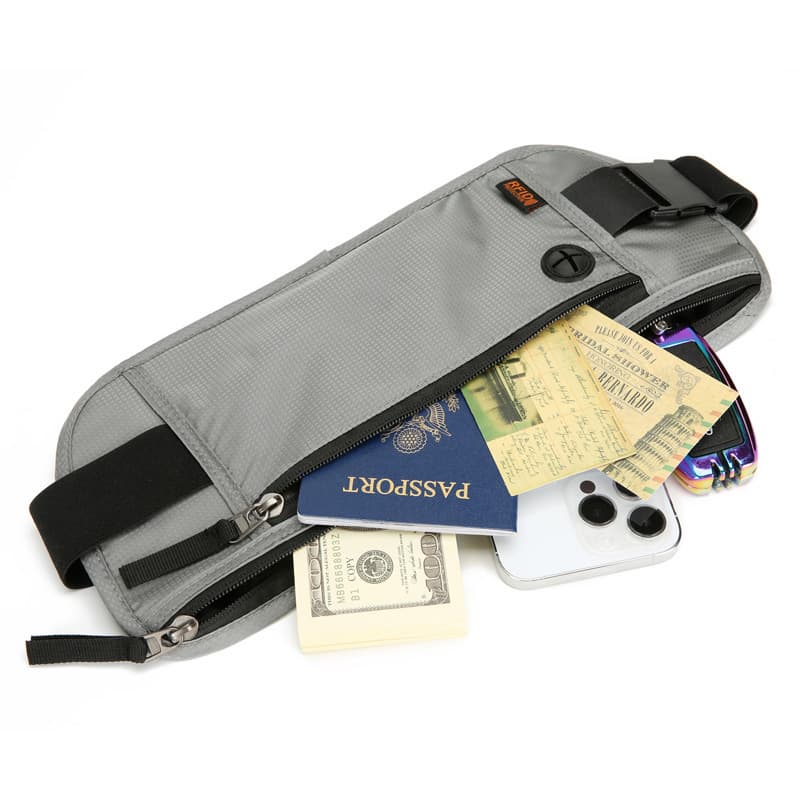 2026 new model mobile phone passport document bag waist bag personal anti-theft brush RFID waterproof anti-theft ultra-thin mobile phone waist bag