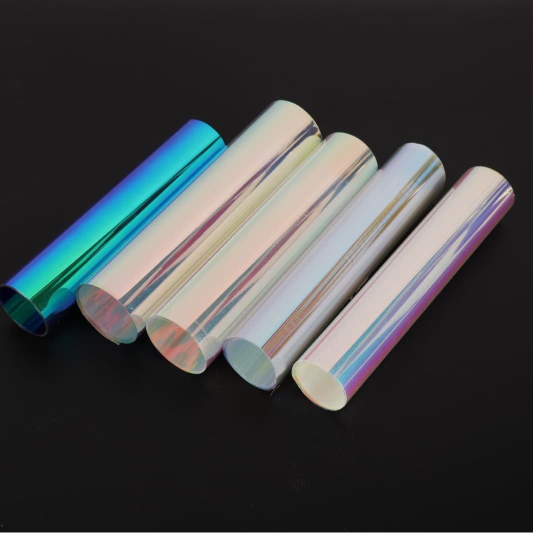 Glitter Laser Film Colored Sticker Film Glassine Paper Glass Door Decoration Translucent Handmade Renewable Rainbow Film Stickers