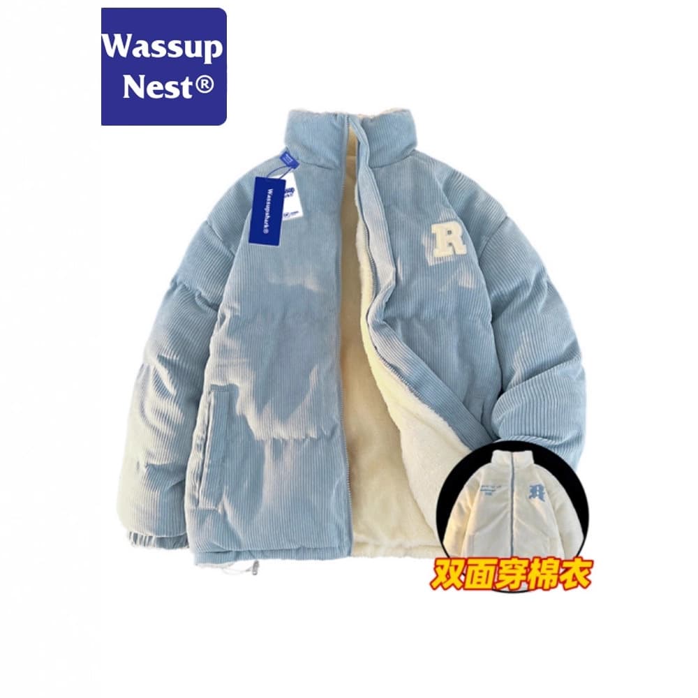 WASSUP Winter Lambswool Cotton Jacket for Men and Couples, Reversible Cotton Coat for Women, Corduroy Fashion Jacket