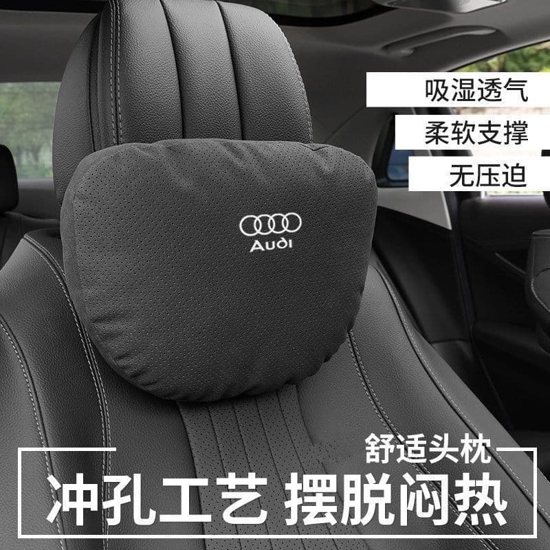 Audi Headrest and Lumbar Support Cushion, Maybach Style, Compatible with Q5L/A4L/A6L/Q3/Q7/A3, Neck Pillow and Back Cushion