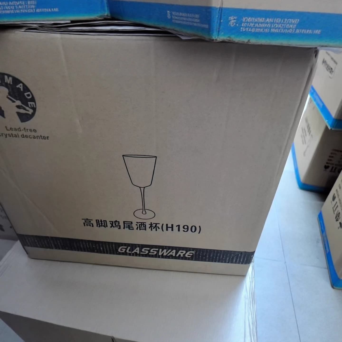 Japanese Crystal Handmade Cup Glass Wine Glass Singapore Commander Cup Cocktail Cup Long Drink Cup Juice Cold Drink Cup