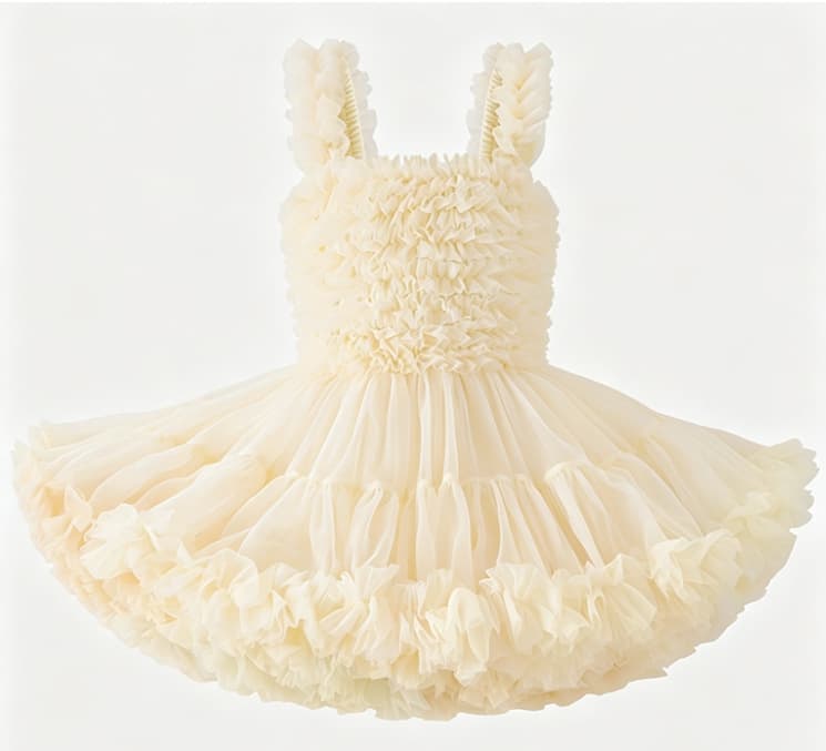 Girls Princess Dress Birthday Party Tutu Dress Mesh Tulle Ballerina Dance Costume Puffy Skirt