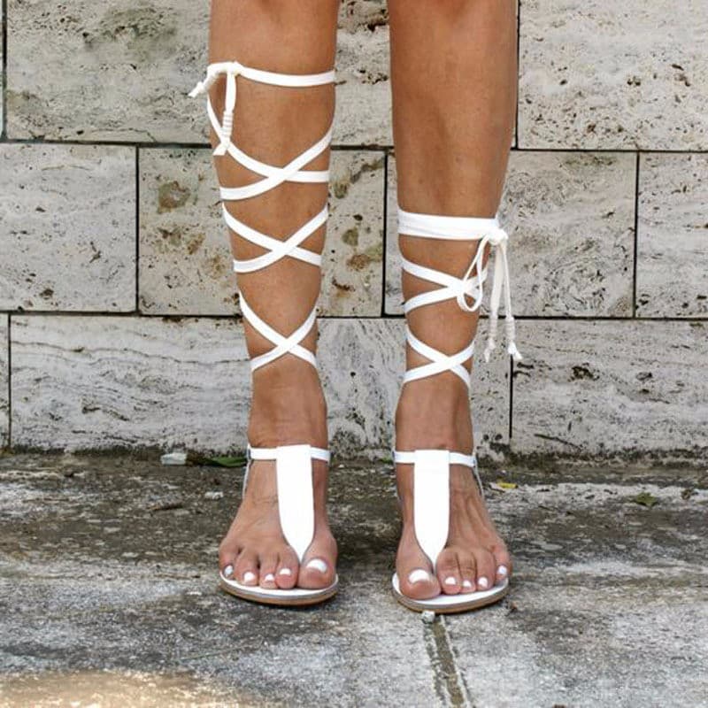 Plus Size Flat Sandals for Women, Round Toe, Toe Separator, Women's Strap Flat Roman Sandals