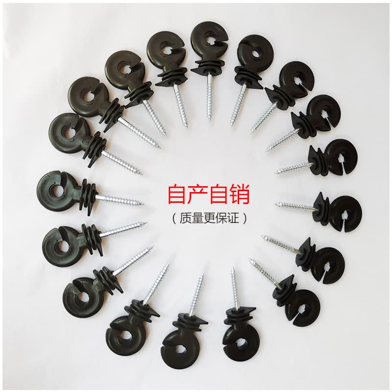 Electronic fence insulator self-tapping red insulating buckle livestock farm power grid system rubber nail insulating nail