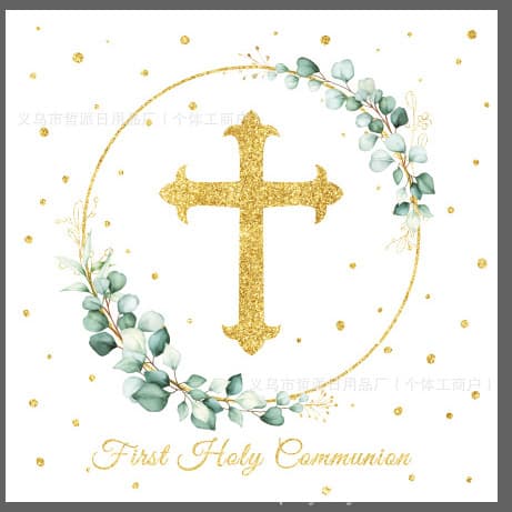 【In Stock】First Holy Communion Napkins for Kids' Holiday Party Decor