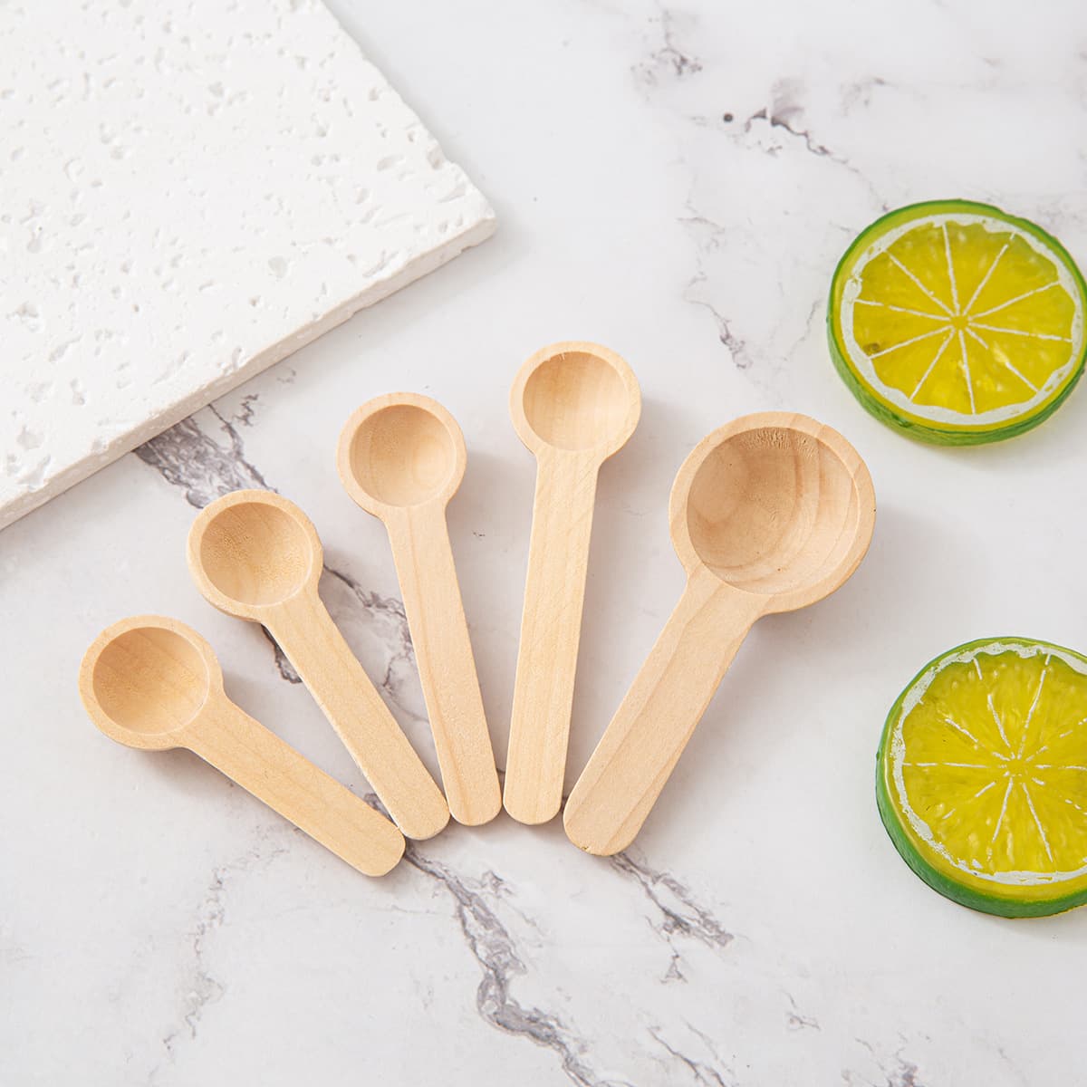 Mini Chinese Hickory Wood Spoon Small Wooden Spoon for Children Medicine Powder Spoon Wooden Stirring Spoon Honey Spoon Coffee Bean Measuring Spoon