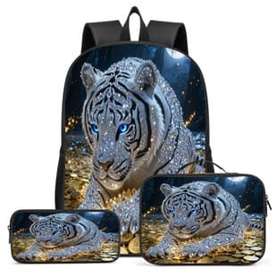 DIY Print Three-Piece Set Children Teenager Backpack Shoulder Bag Handheld Lunch Bag Pencil Case Large Capacity Cross-border Wholesale