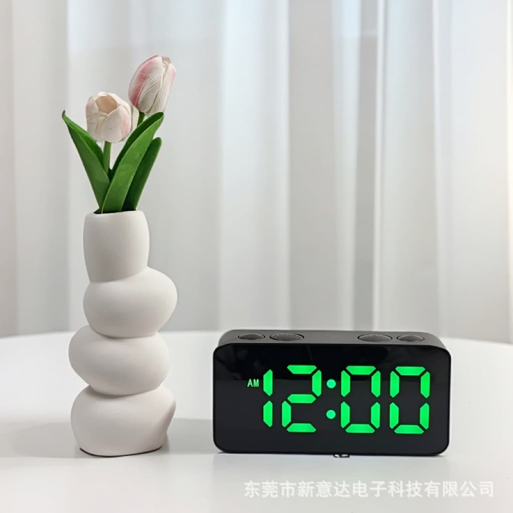 RGB Color-Changing Clock with Adjustable Night Light, Dual Loud Alarm for Bedroom, Plug-in Large Display LED Clock with Big Font