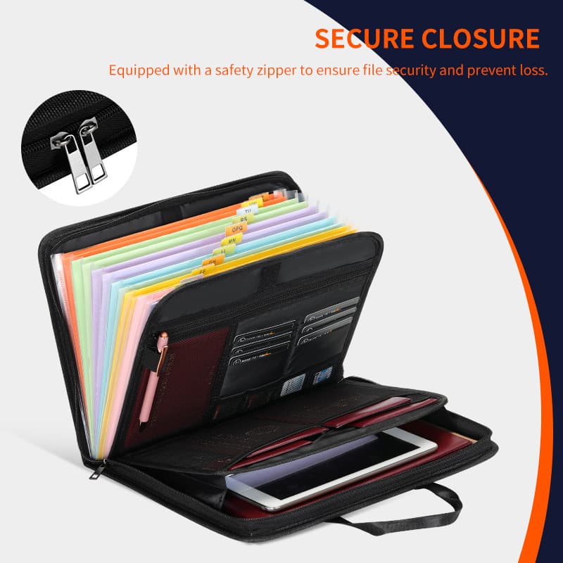 Amazon spot fireproof and waterproof accordion document bag with label foldable large-capacity document document storage bag