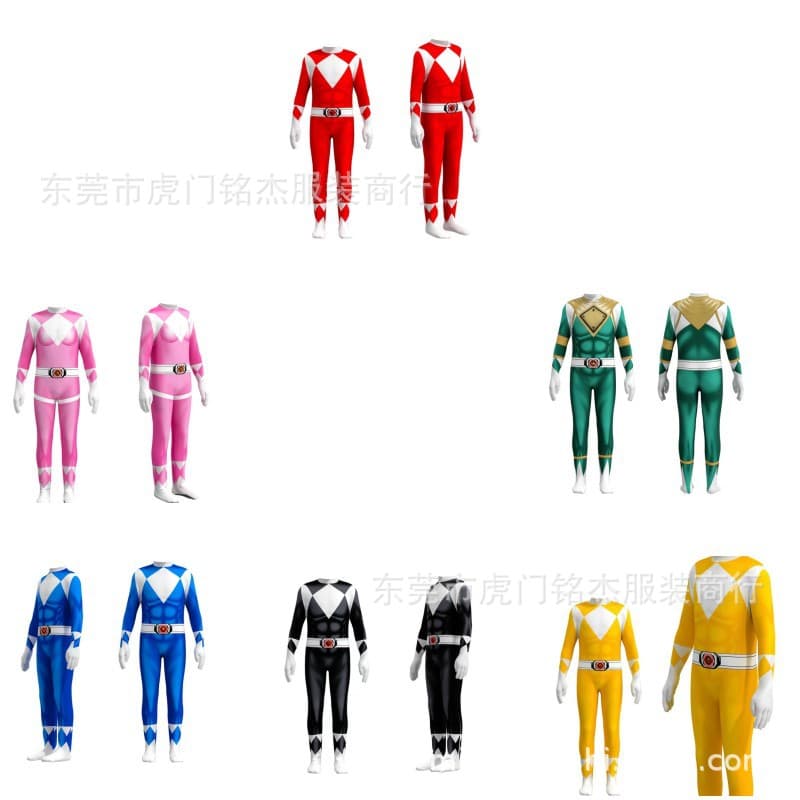 Dinosaur Power Rangers Tyrannosaurus Rex White Tiger COS jumpsuit children's clothing cosplay full body tights