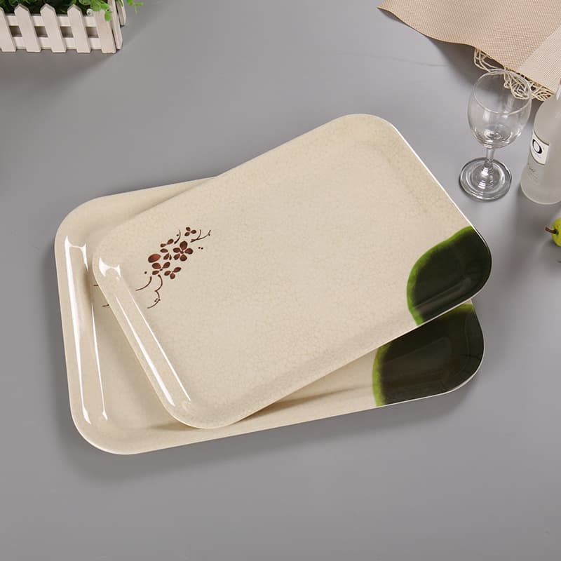 Melamine Bread Tray, Imitation Porcelain Plastic Large Tray, Rectangular Serving Tray for Snack Bars, Hotel Guest Rooms