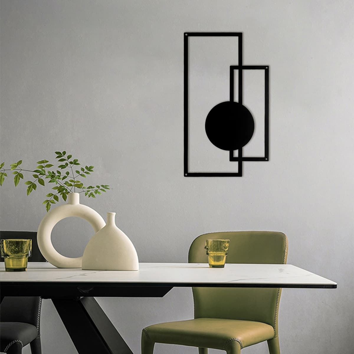 Cross-Border Independent Station Metal Wall Art Home Decoration Simple European Style Two-Piece Set Indoor Wall Decoration Wall Hanging Crafts