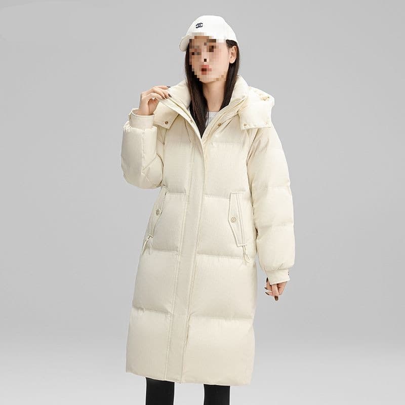 Down Cotton Coat for Women Winter Mid-Length Thickened Detachable Hood Plus Size Korean Style Fashion Cotton Jacket