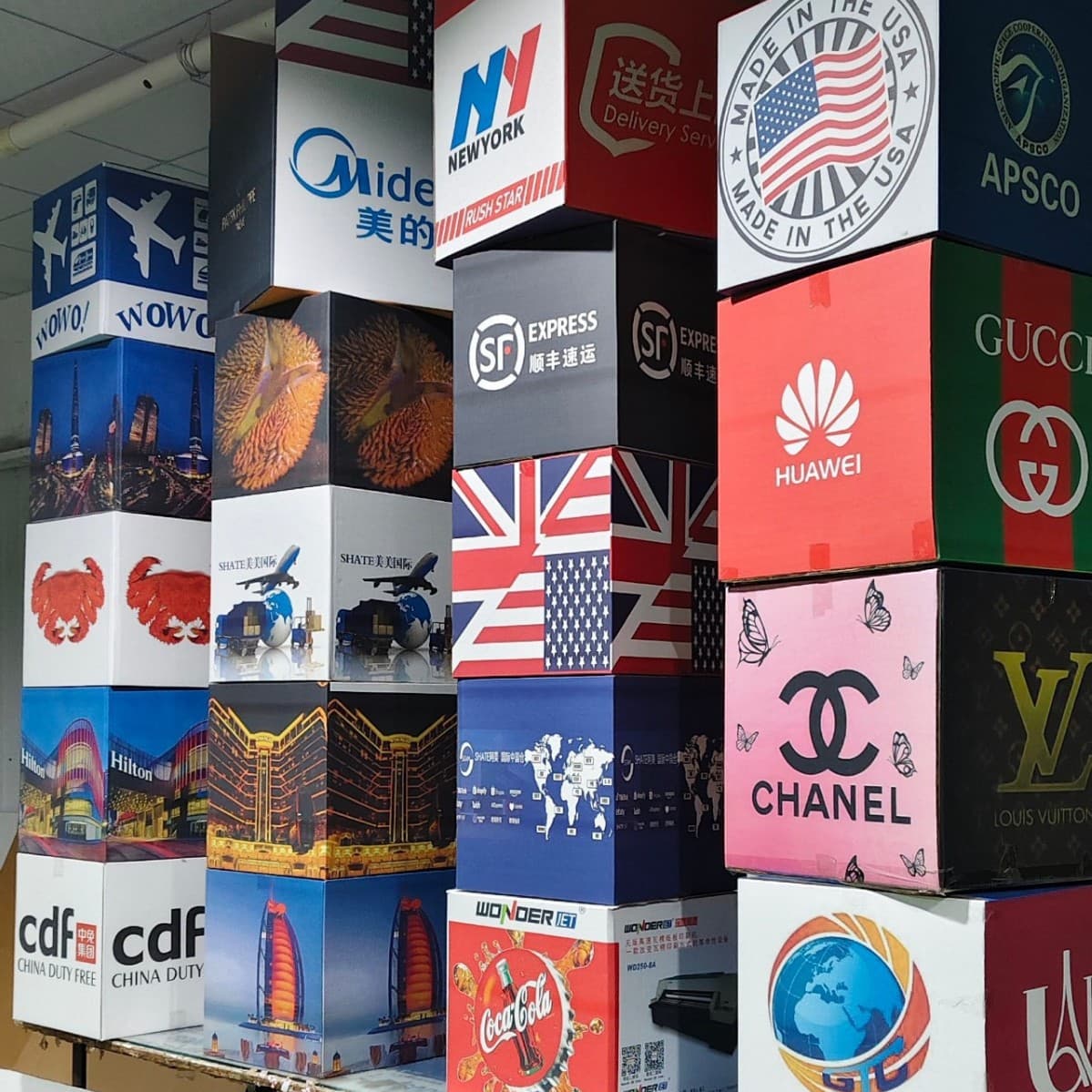 Customizable Carton Sizes, Full Range of Graphics, Logistics Boxes, Digital Printing, White Corrugated Cartons, Shipping Packaging Boxes