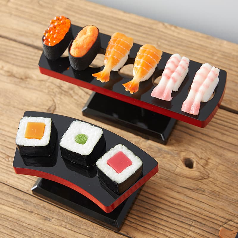 Japanese-style compact tableware, suitable for sushi and sashimi, multi-hole, stylish and beautiful display, removable sushi plate and sushi stand