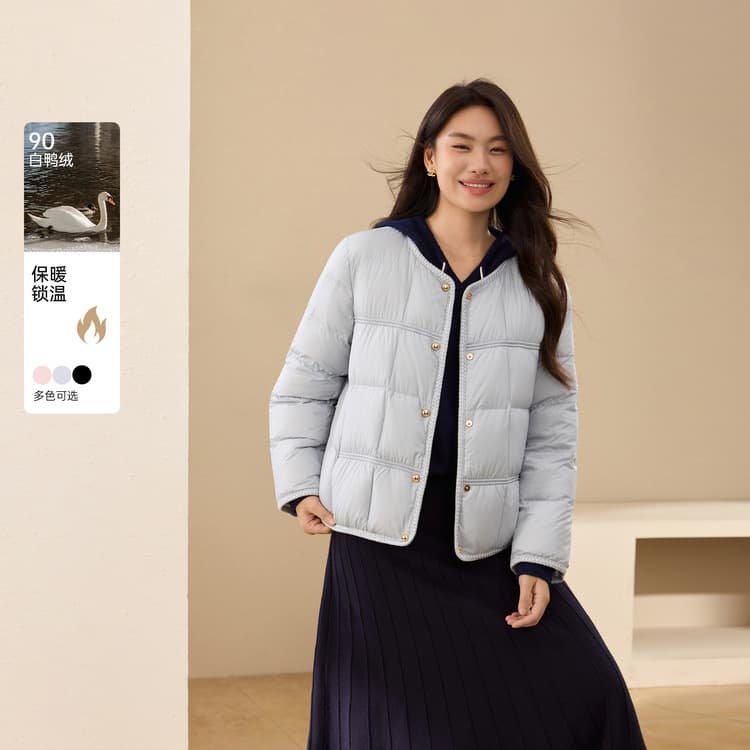 [Cloud mousse] 90% white duck down puff warm down jacket Xian Li Xiu plus-size women's for heavy women, autumn new style