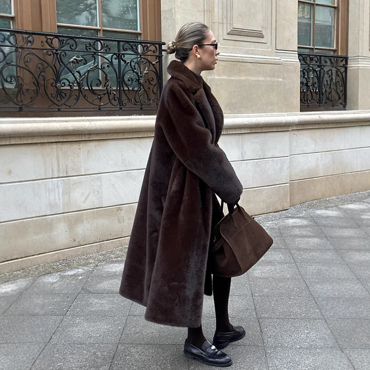 Mink Fur Faux Fur Extra Long Coat, Cross-border Women's Clothing, Belted, Thick, Warm, Furry Outerwear, Eco-friendly