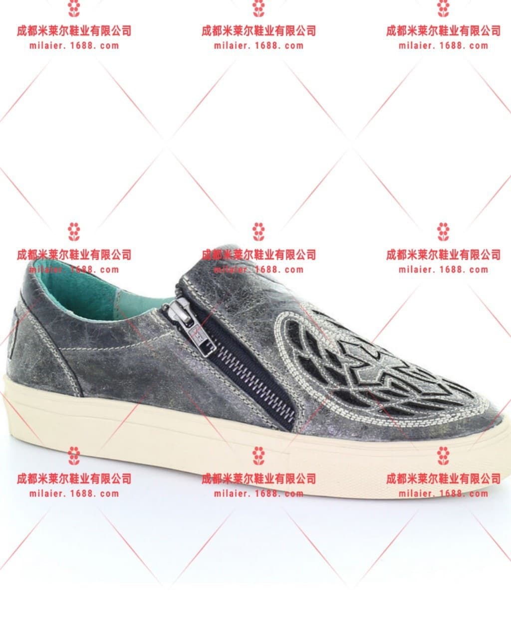 Women's Round Toe Canvas Casual Shoes with Side Zipper, Thick Sole, Breathable Low Heel Sneakers