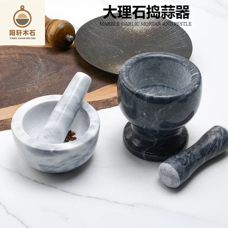 Natural Stone Garlic Mortar and Pestle, Garlic Crusher, Garlic Masher, Home Grinding Mortar, Stone Mortar, Manual Smasher